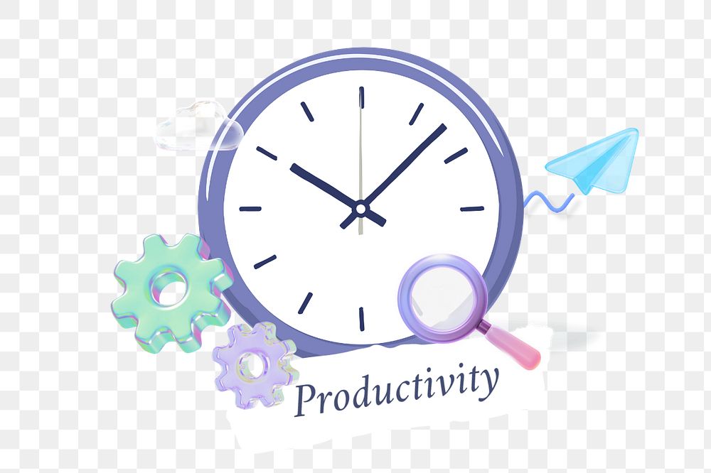 Productivity png element, editable collage remix