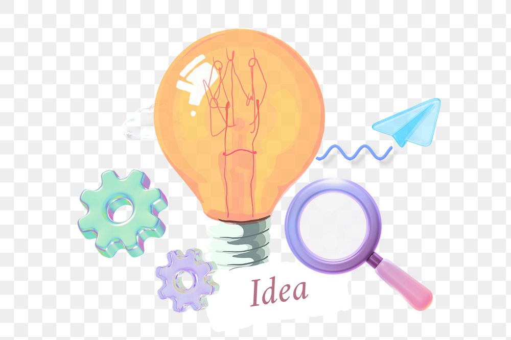 Business idea png element, editable collage remix