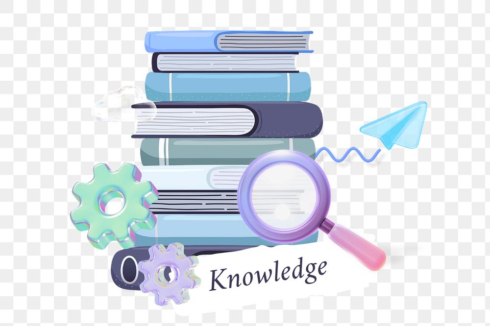 Knowledge png element, editable collage remix