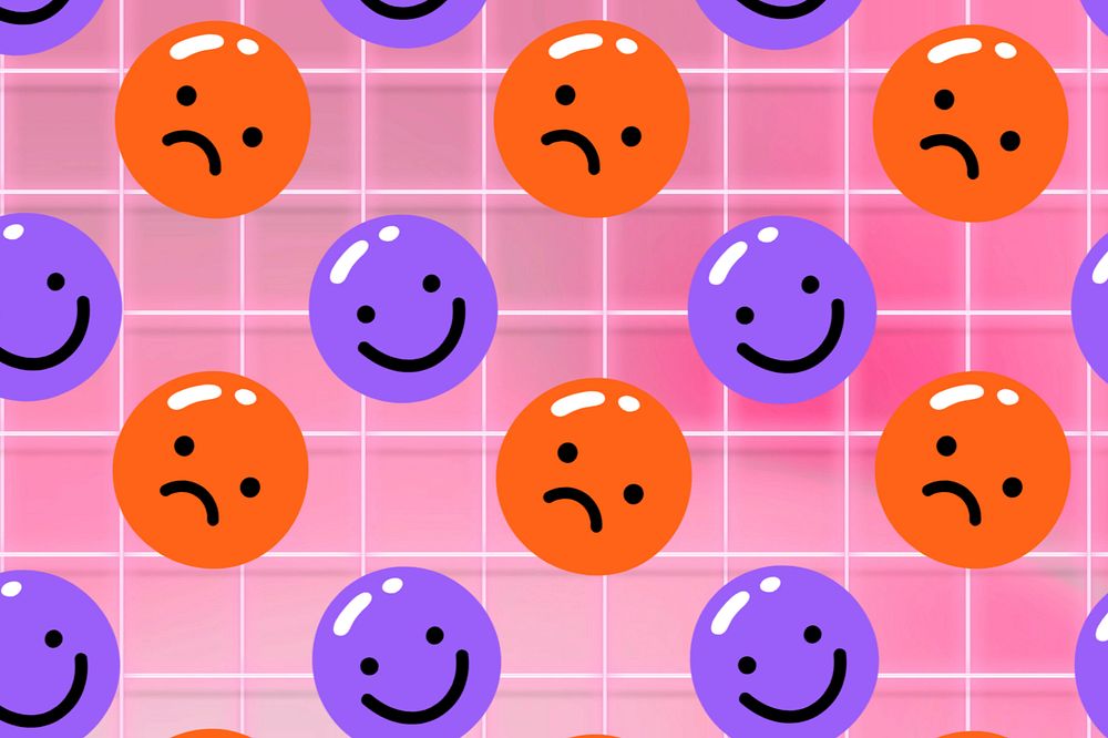 Happy & sad pattern background, editable colorful design