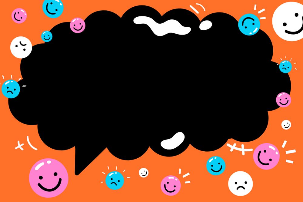 Emoticon speech bubble background, editable colorful design