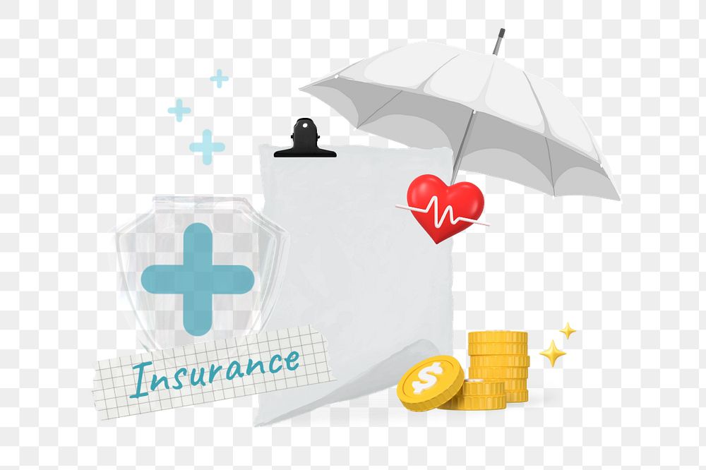 Insurance png element, editable collage remix design