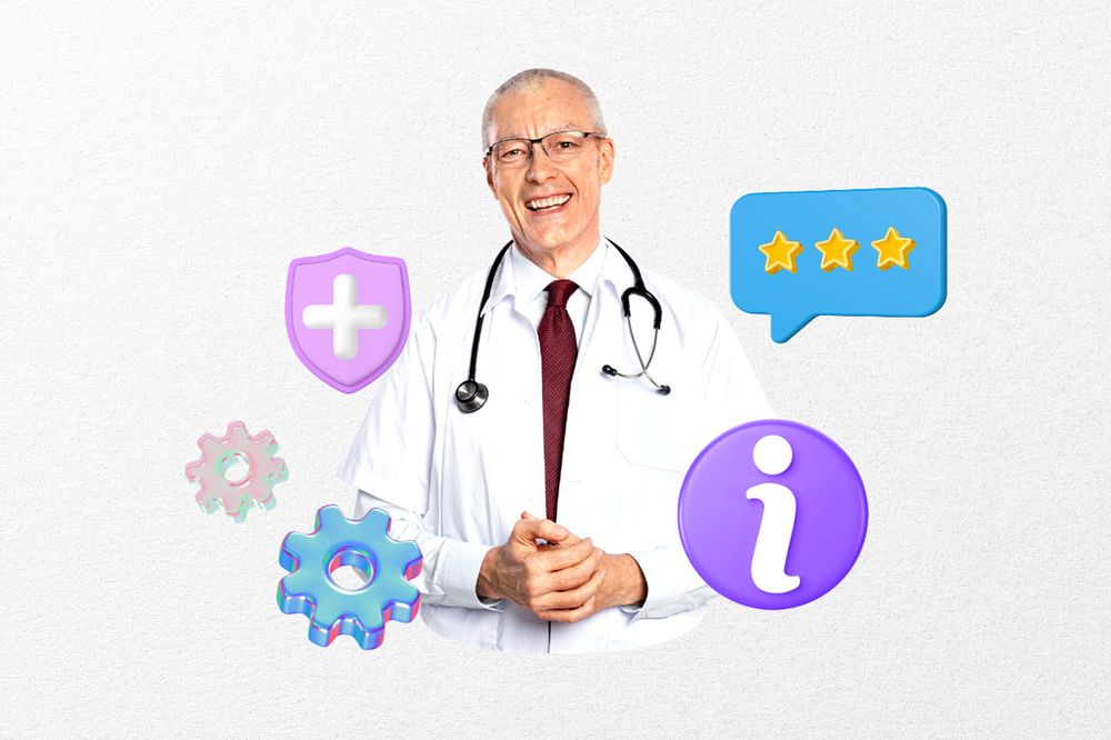 Online healthcare consultant, 3D doctor remix