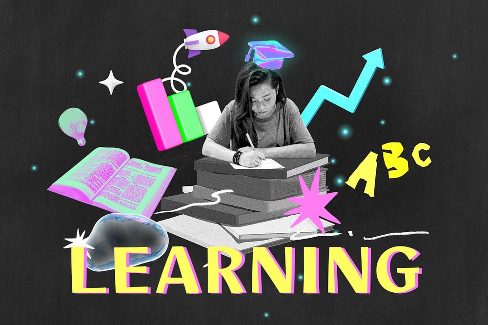 Editable learning collage remix design