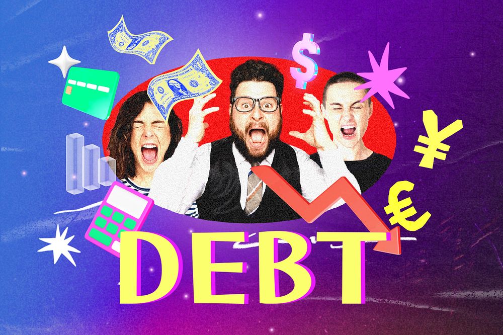 Editable debt collage remix design