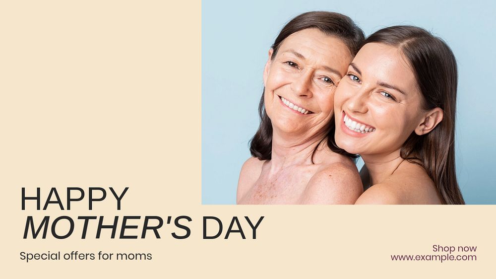 Mother's day sale blog banner template, editable text & design