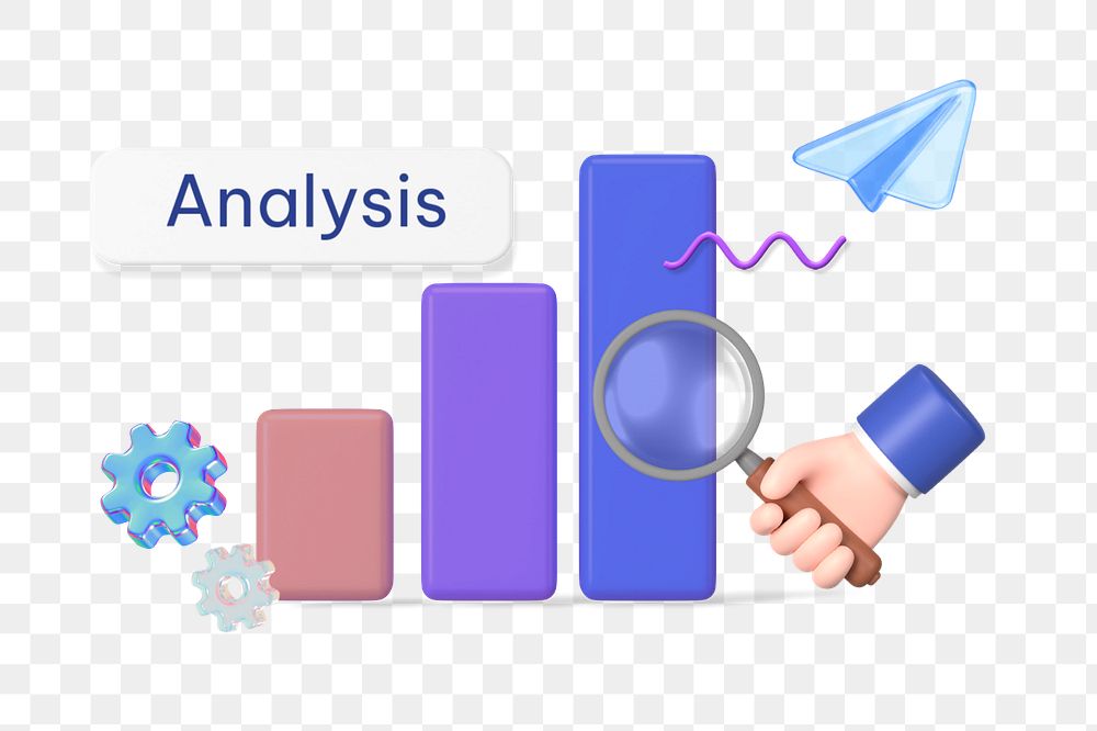 Analysis png word, 3D bar charts remix