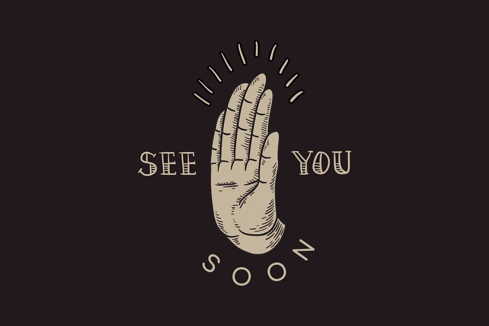 See you soon text, retro typography, editable design