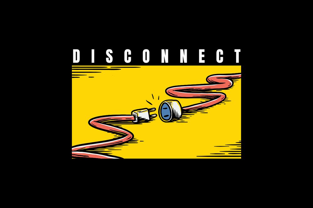 Disconnect word, comic typography, editable design