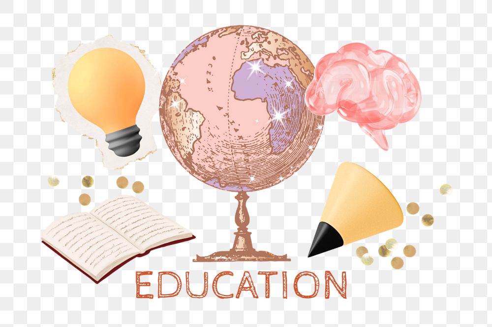 Education png element, editable collage remix design