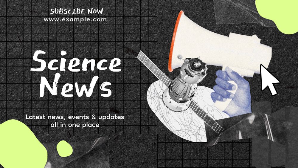 Science news Facebook cover template, editable design