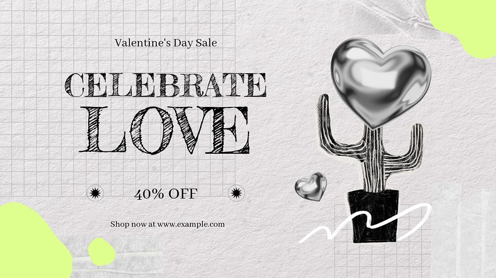 Celebrate love sale banner template, editable design