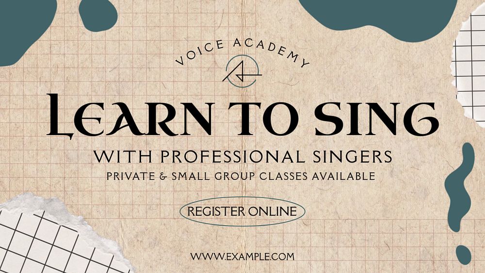 Learn to sing banner template, editable design