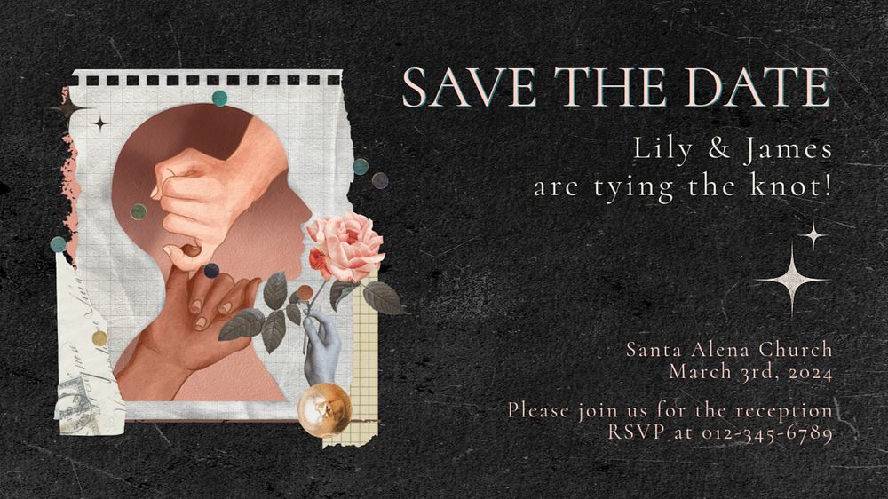 Save the date banner template, editable design