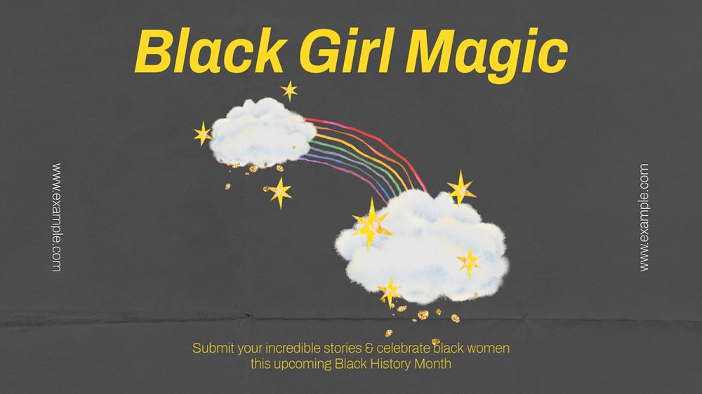 Black girl magic banner template, editable design