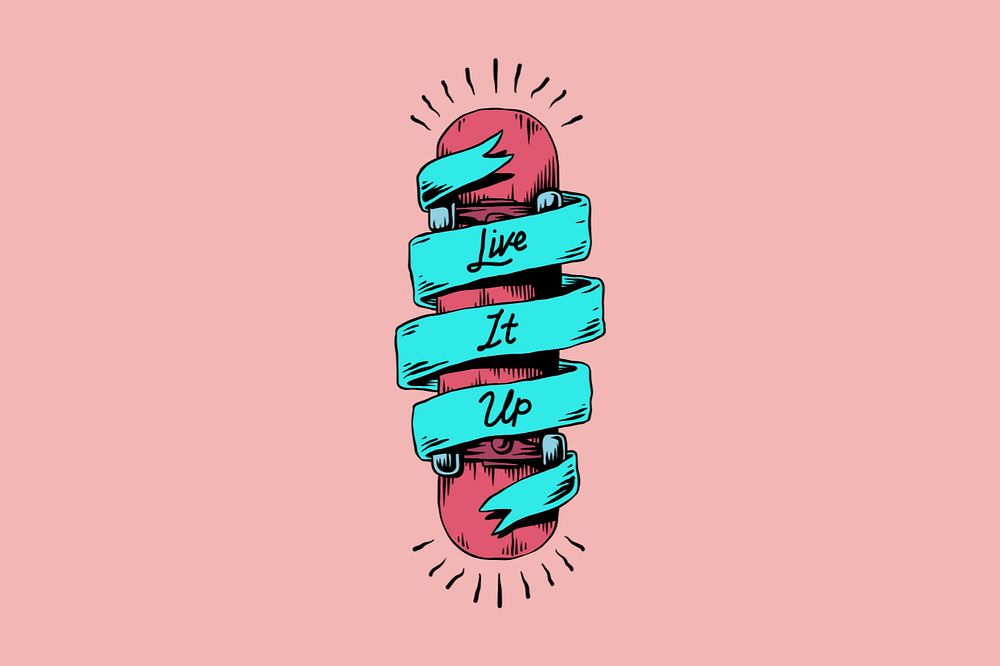 Live it up word, comic typography, editable design