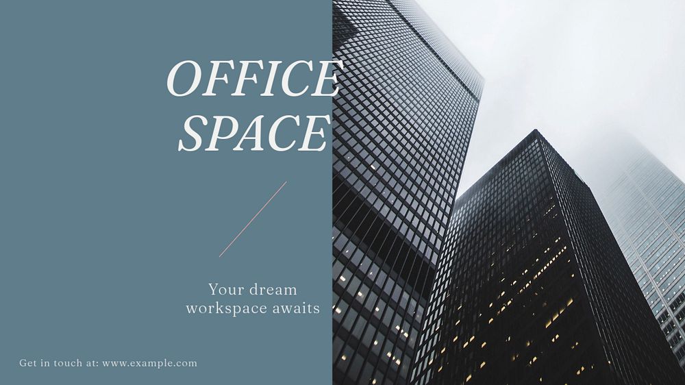 Office space blog banner template, editable text & design