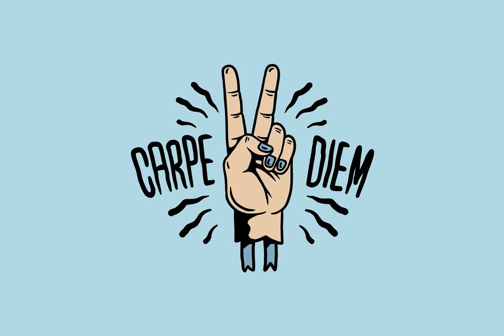 Carpe diem word, comic typography, editable design