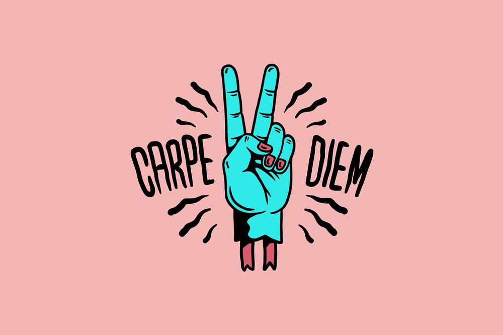 Carpe diem word, comic typography, editable design