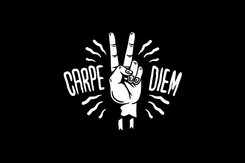 Carpe diem word, comic typography, editable design