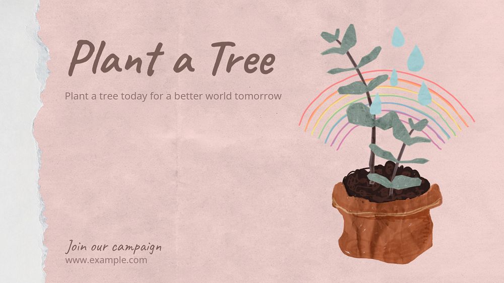 Tree planting campaign banner template, editable design