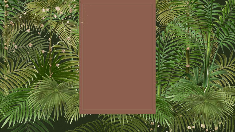 Tropical palm trees desktop wallpaper, frame background, editable design