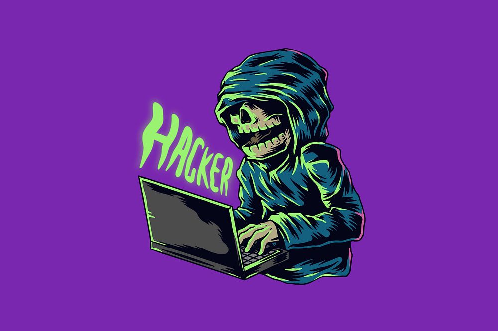 Hacker illustration, retro comic character, editable design