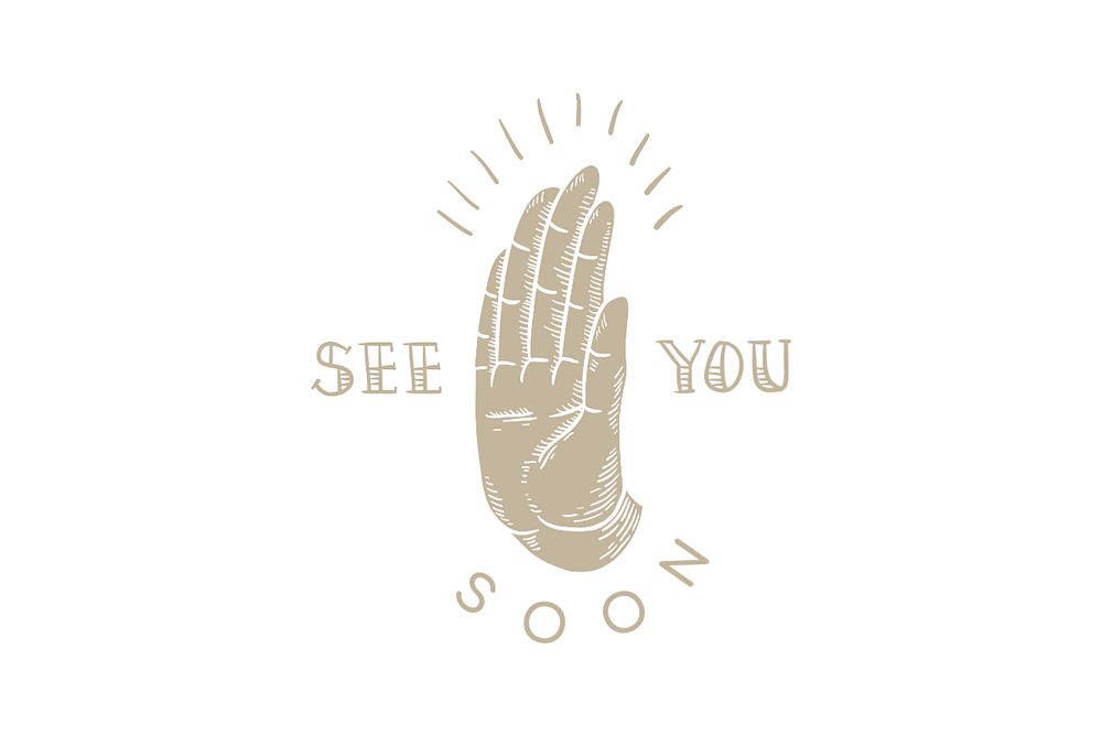 See you soon text, retro typography, editable design