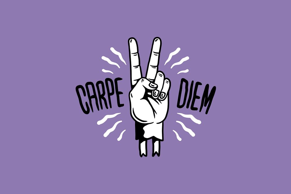 Carpe diem word, comic typography, editable design