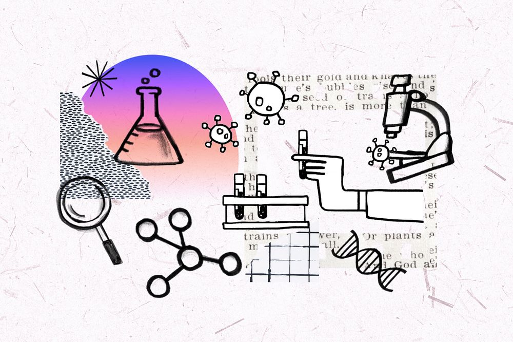 Science experiment, doodle remix, editable design