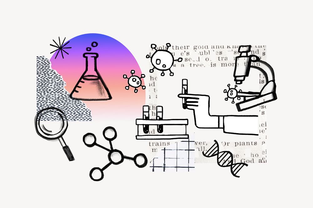 Science experiment, doodle remix, editable design