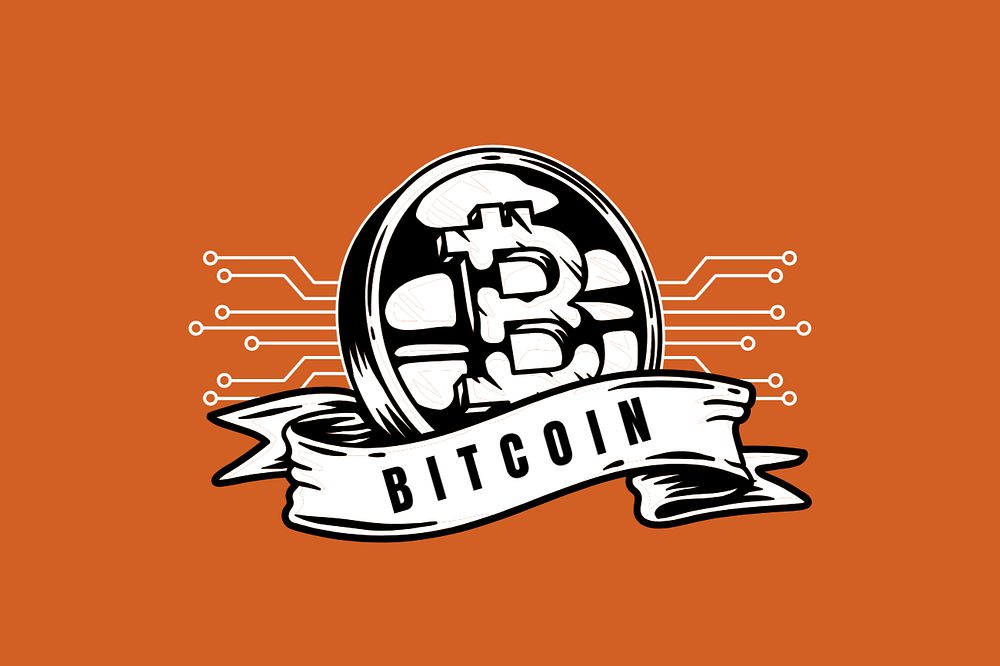 Bitcoin word, comic typography, editable design