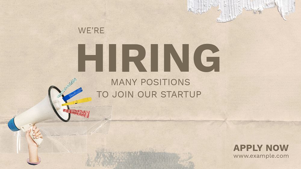 Startup business hiring banner template, editable design