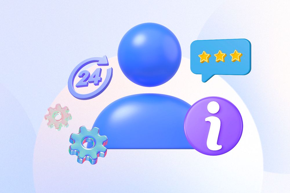 3D user icon, customer service remix