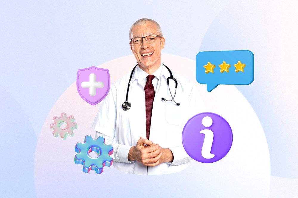 Online healthcare consultant, 3D doctor remix