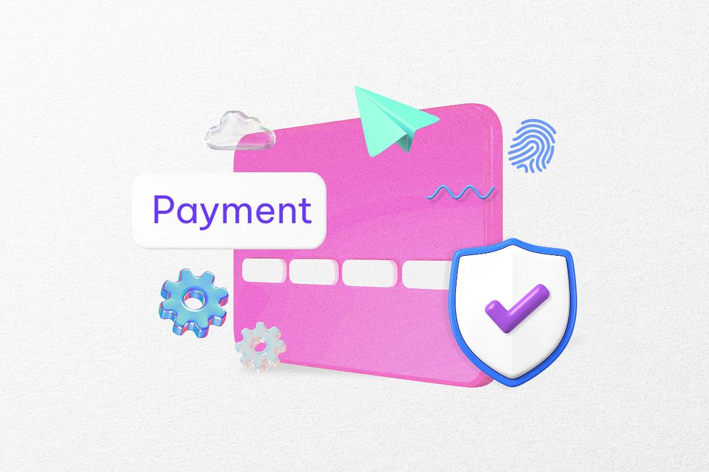 Payment word, finance 3D remix