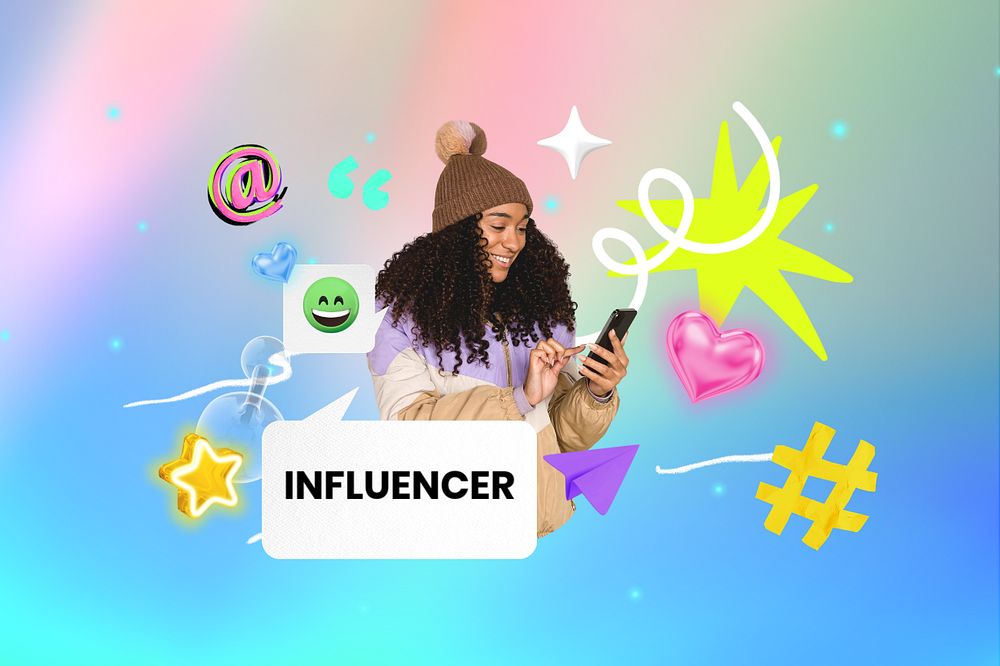 Editable influencer collage remix design