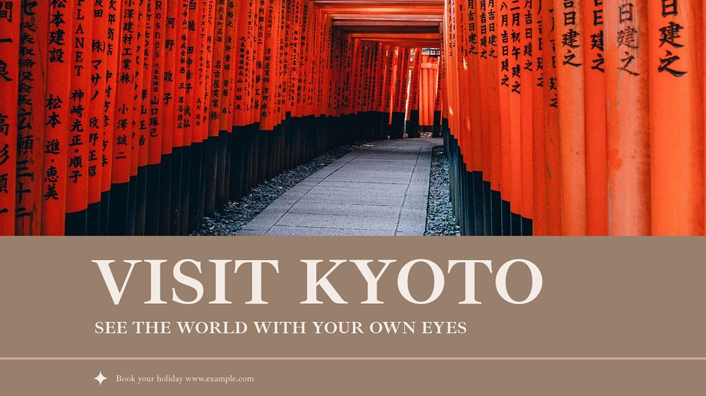 Visit Kyoto blog banner template, editable text & design