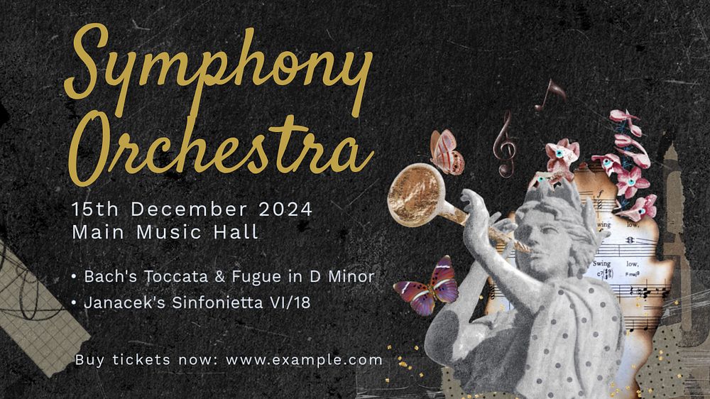 Symphony orchestra concert banner template, editable design