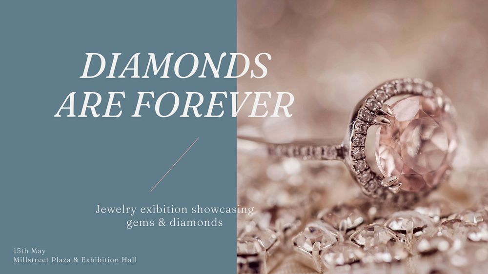 Diamonds are forever blog banner template, editable text & design