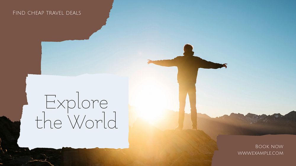 Explore the world blog banner template, editable text & design