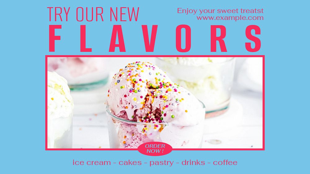 New flavors blog banner template, editable design