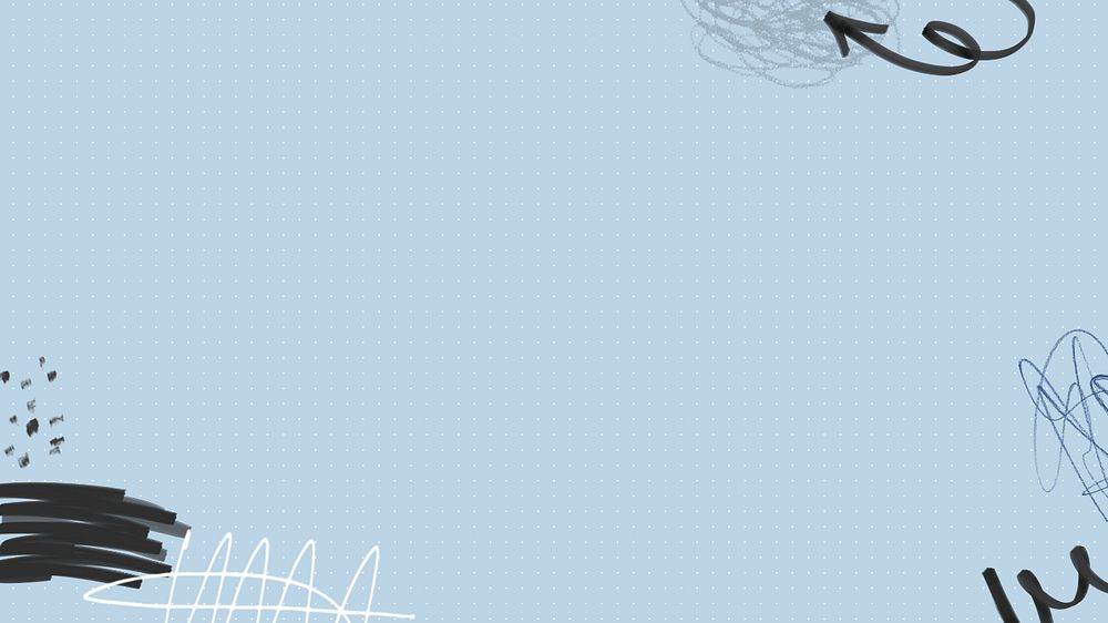 Blue dotted pattern desktop wallpaper, abstract graffiti border, editable design