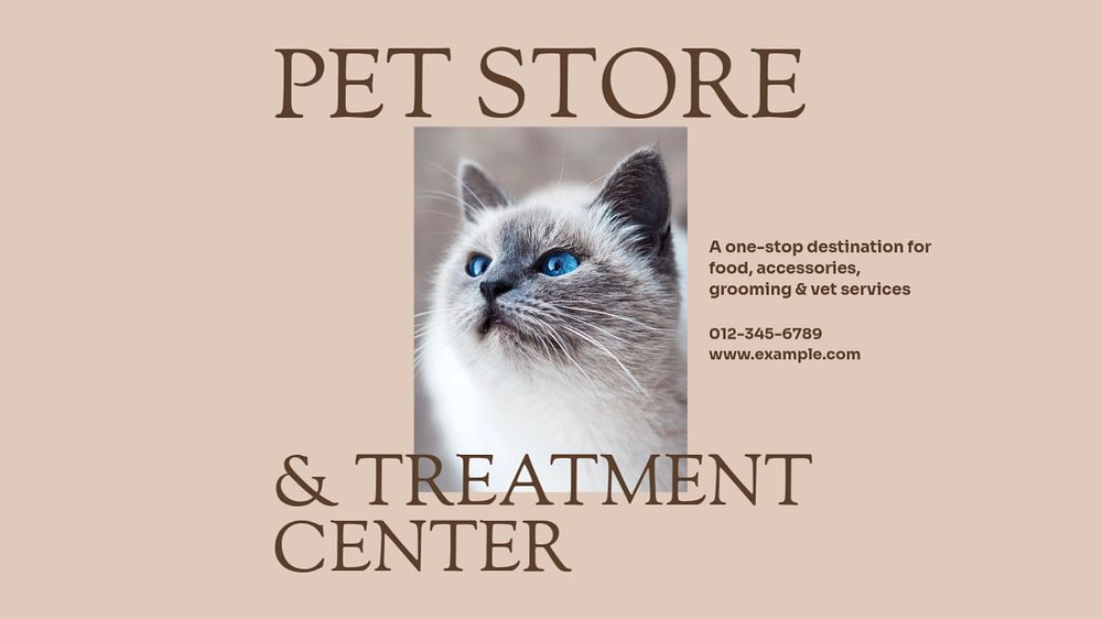 Pet store & care blog banner template, editable text & design