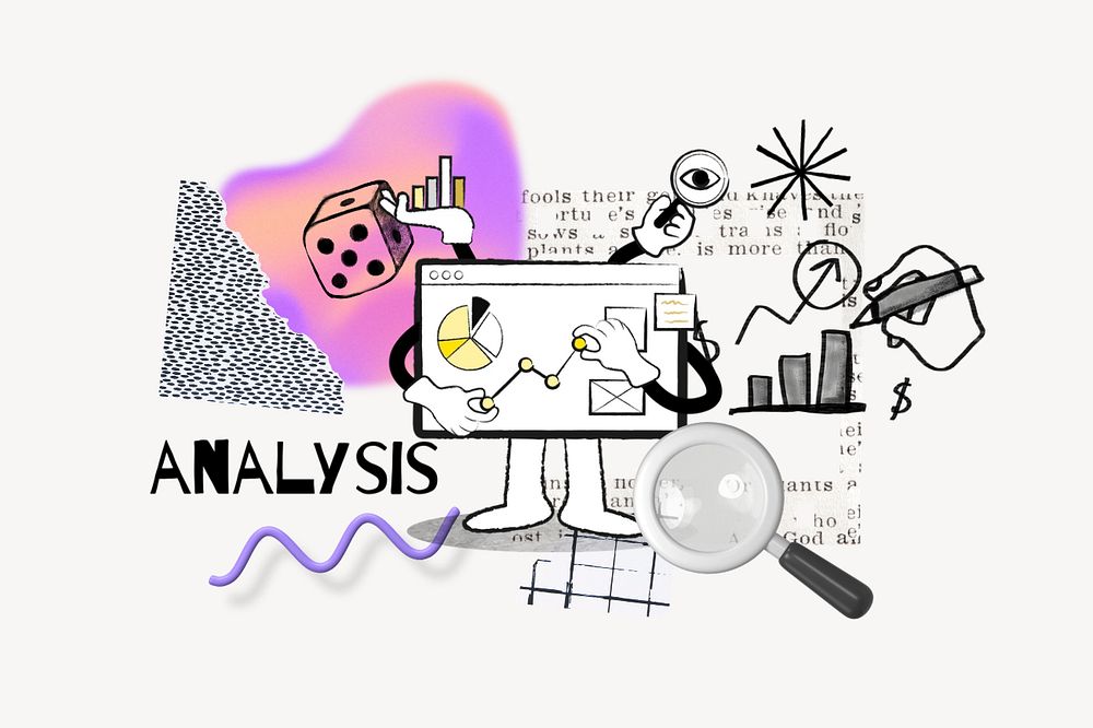 Analysis word, business doodle remix, editable design