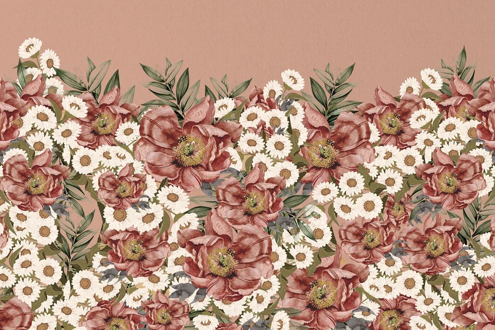 Vintage camellia flower background, pink aesthetic, editable design