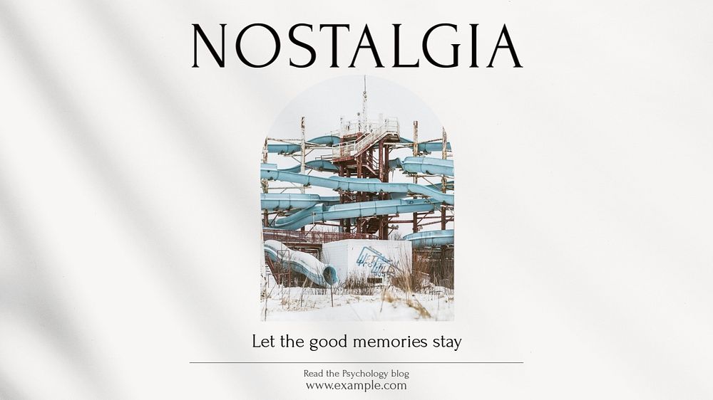 Nostalgia blog banner template, editable text & design