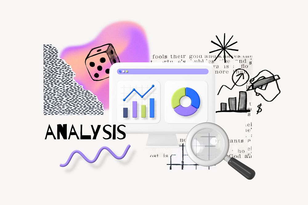 Analysis word, business doodle remix, editable design