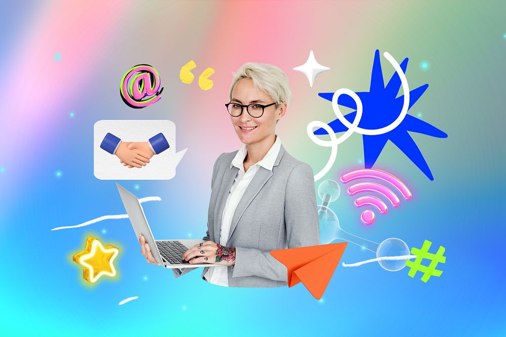 Content marketing, editable collage remix design