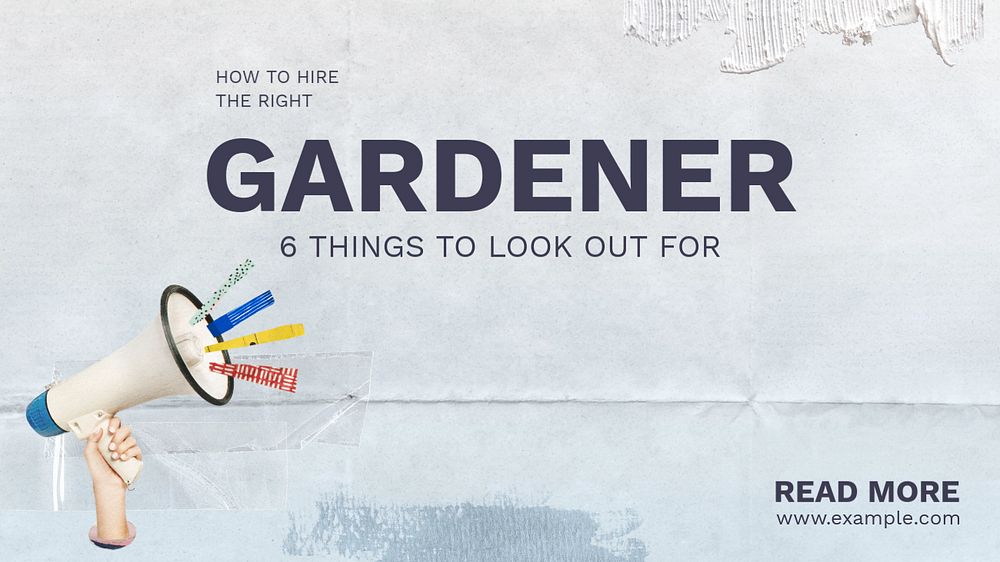 Gardener hiring Facebook cover template, editable design